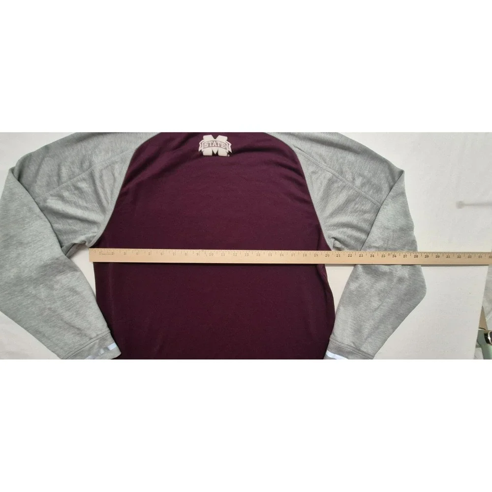 Mississippi State Bulldogs Adidas men's maroon/gray pullover athletic shirt sz M